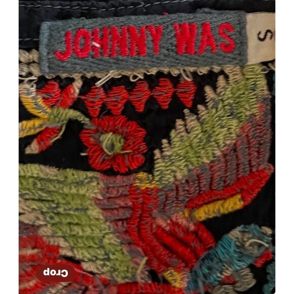 New Johnny Was Navy Floral Embroidered Cupra Rayon Boho Olivia Blouse Top - Picture 8 of 11